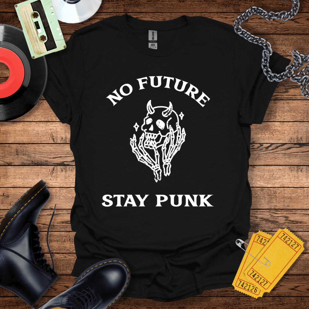 No Future Stay Punk Skull T-Shirt