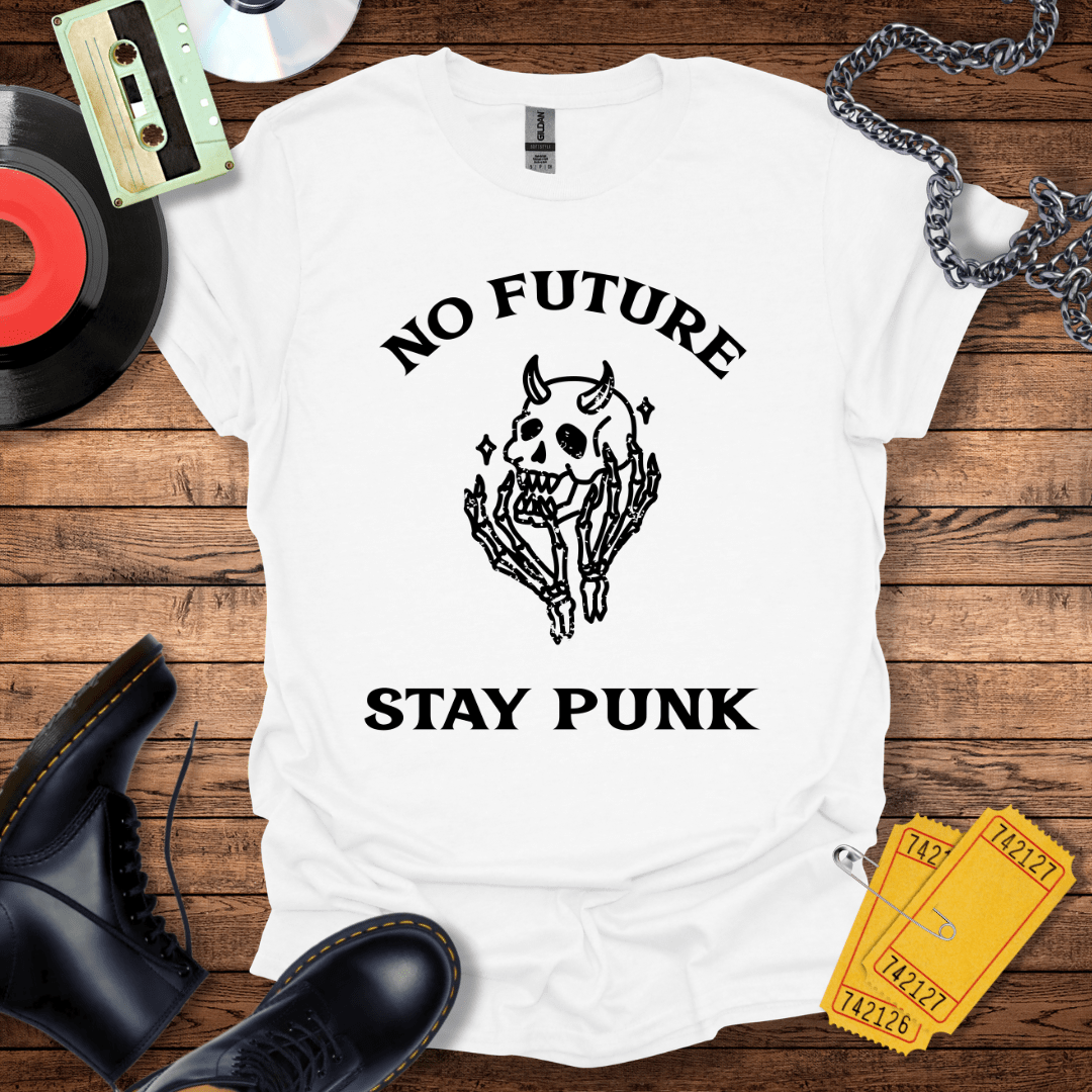 No Future Stay Punk Skull T-Shirt