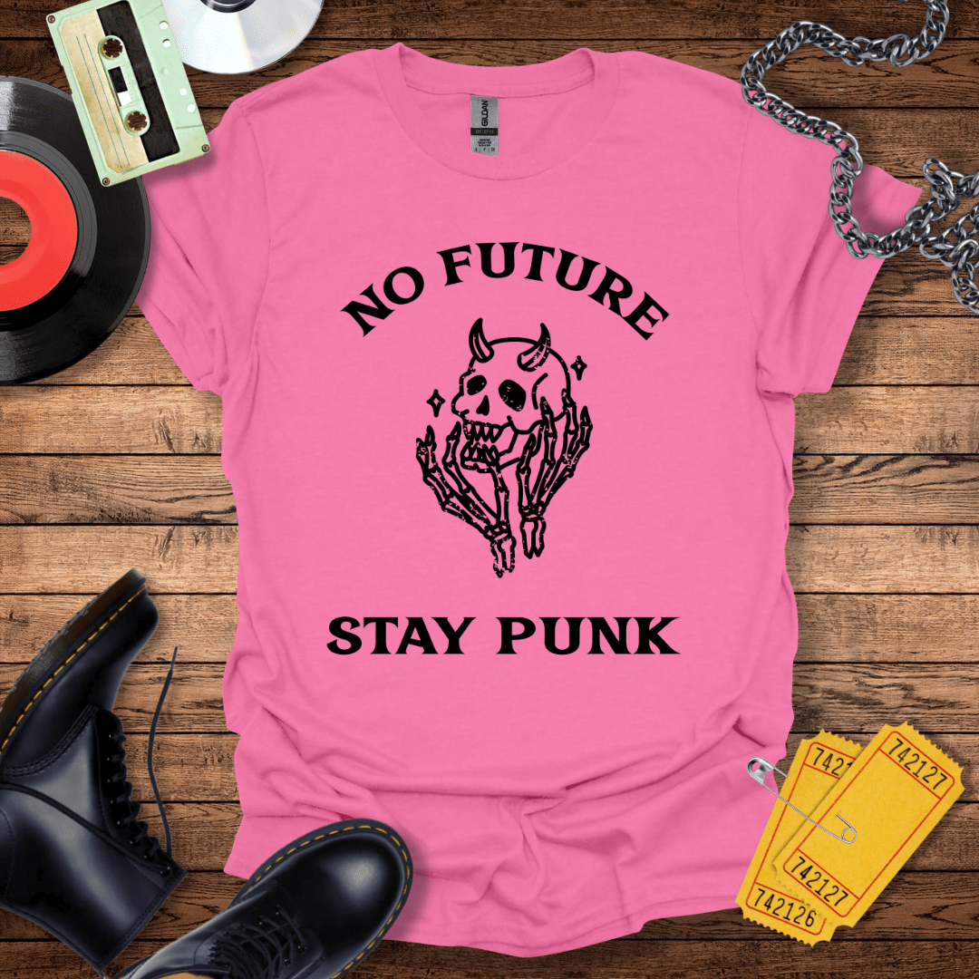 No Future Stay Punk Skull T-Shirt