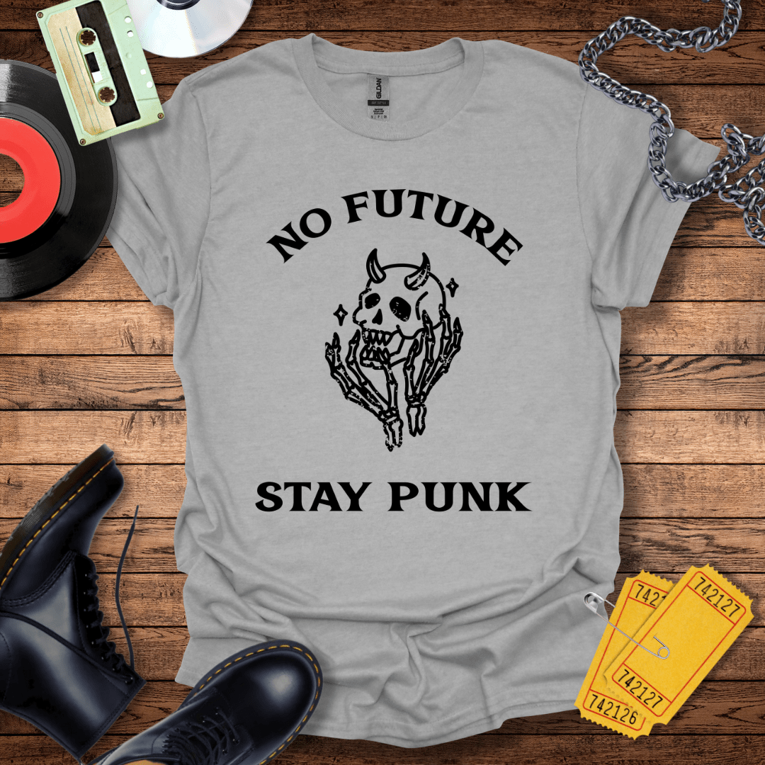 No Future Stay Punk Skull T-Shirt