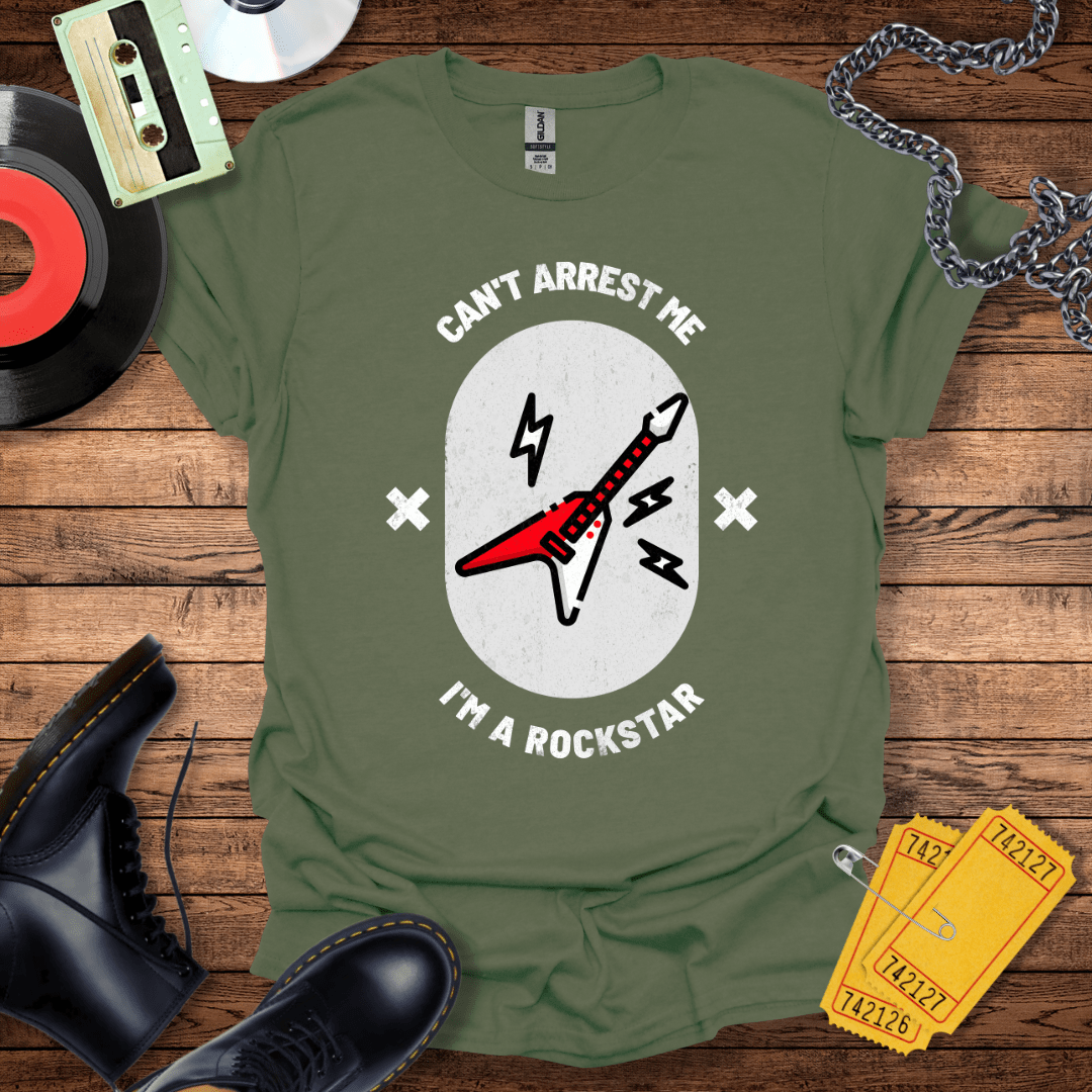 Can't Arrest Me I'm a Rockstar Guitar T-Shirt