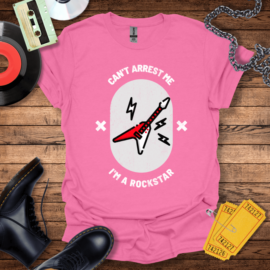 Can't Arrest Me I'm a Rockstar Guitar T-Shirt