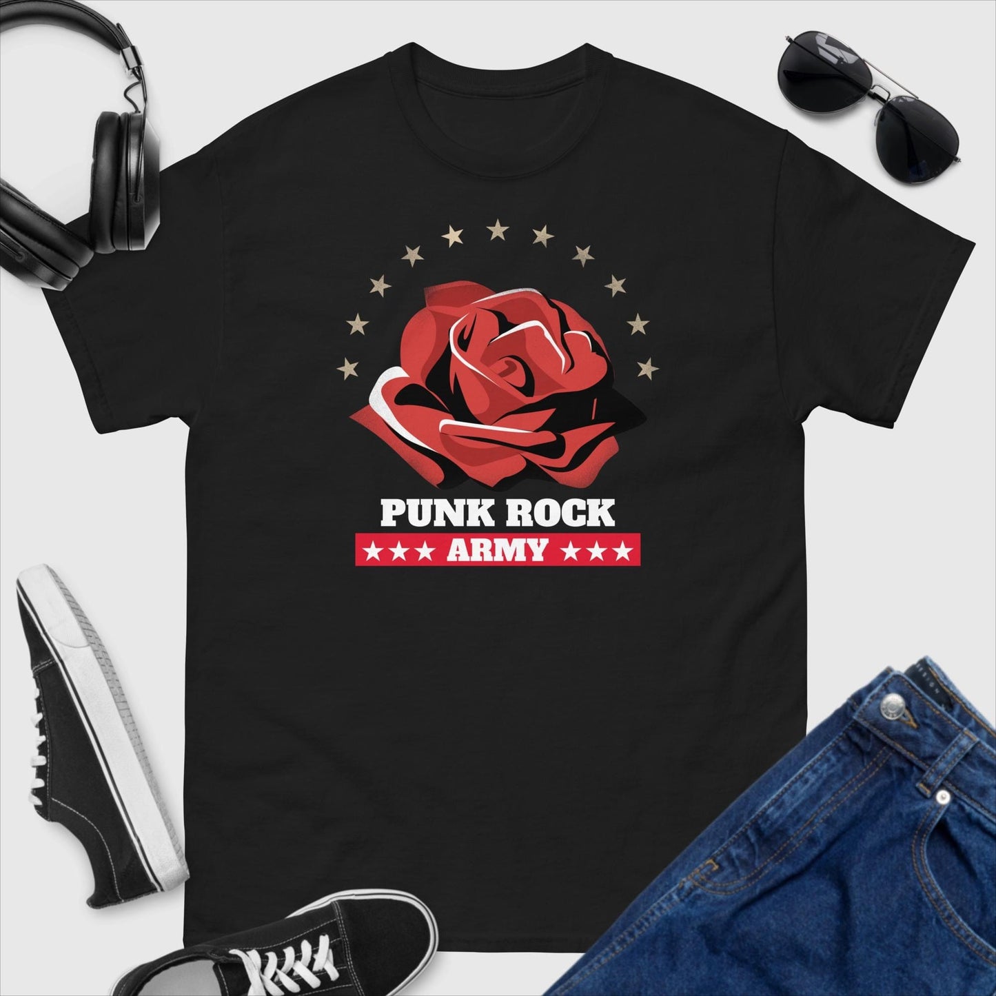 Punk Rock Army RoseT-Shirt